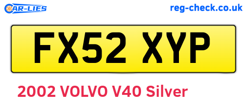 FX52XYP are the vehicle registration plates.