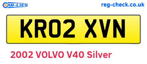 KR02XVN are the vehicle registration plates.