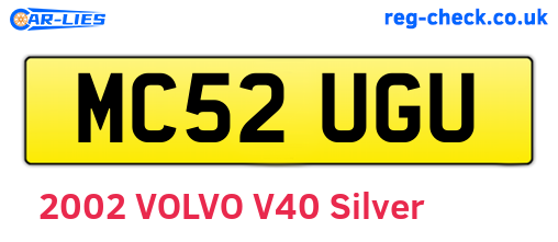 MC52UGU are the vehicle registration plates.