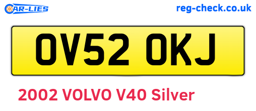OV52OKJ are the vehicle registration plates.