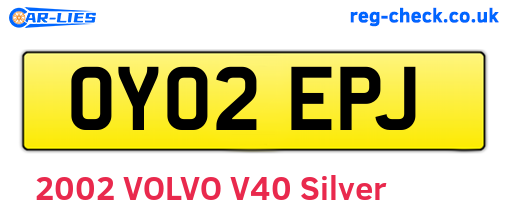 OY02EPJ are the vehicle registration plates.