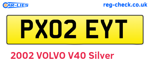 PX02EYT are the vehicle registration plates.