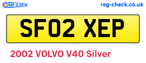 SF02XEP are the vehicle registration plates.
