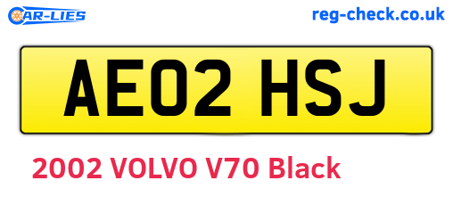 AE02HSJ are the vehicle registration plates.
