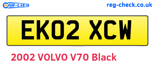 EK02XCW are the vehicle registration plates.