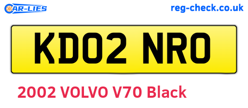 KD02NRO are the vehicle registration plates.