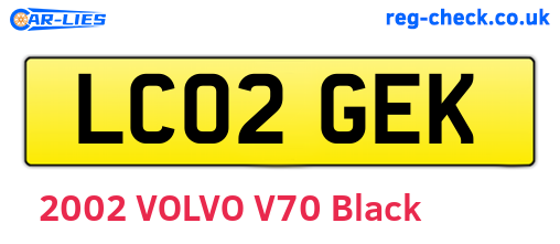 LC02GEK are the vehicle registration plates.