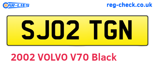 SJ02TGN are the vehicle registration plates.