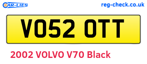 VO52OTT are the vehicle registration plates.
