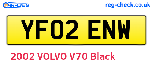 YF02ENW are the vehicle registration plates.