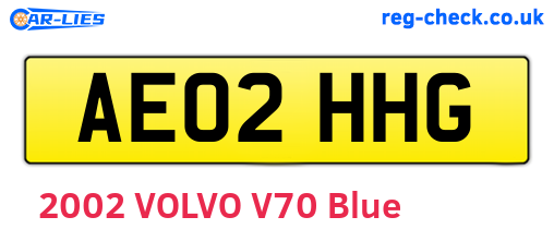 AE02HHG are the vehicle registration plates.