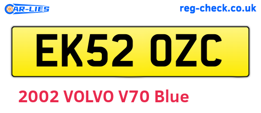 EK52OZC are the vehicle registration plates.