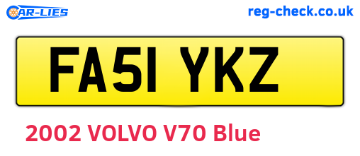 FA51YKZ are the vehicle registration plates.