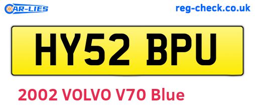 HY52BPU are the vehicle registration plates.