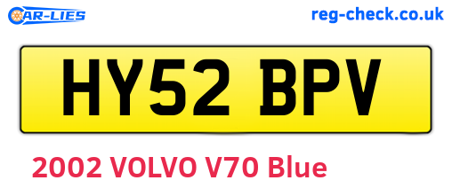 HY52BPV are the vehicle registration plates.