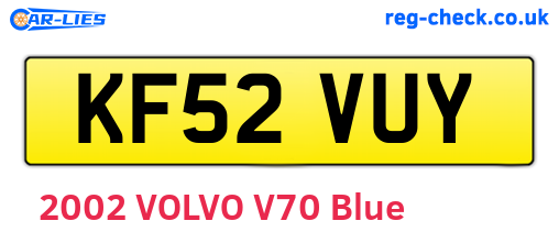 KF52VUY are the vehicle registration plates.