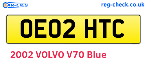 OE02HTC are the vehicle registration plates.