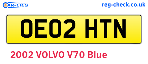 OE02HTN are the vehicle registration plates.
