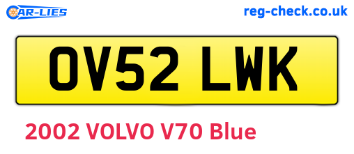 OV52LWK are the vehicle registration plates.
