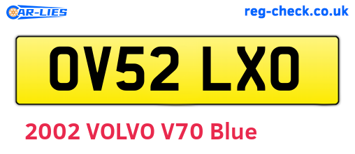 OV52LXO are the vehicle registration plates.