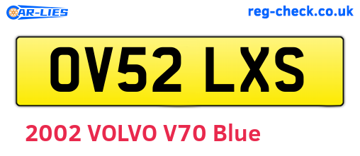OV52LXS are the vehicle registration plates.