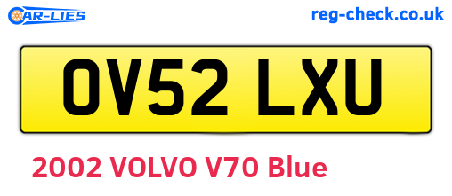 OV52LXU are the vehicle registration plates.