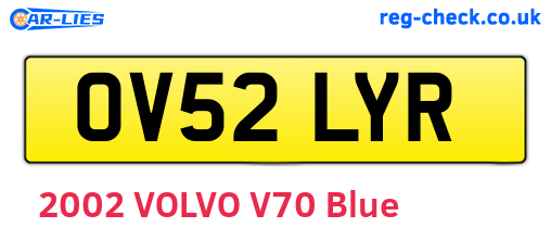 OV52LYR are the vehicle registration plates.