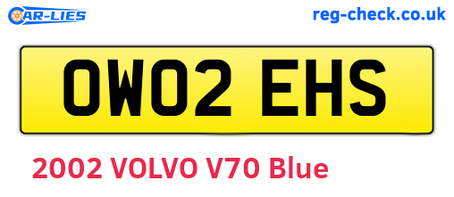 OW02EHS are the vehicle registration plates.