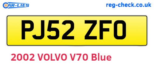 PJ52ZFO are the vehicle registration plates.