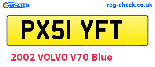 PX51YFT are the vehicle registration plates.