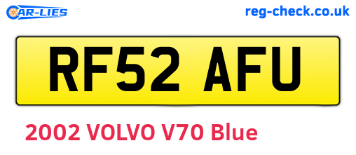 RF52AFU are the vehicle registration plates.