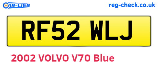 RF52WLJ are the vehicle registration plates.