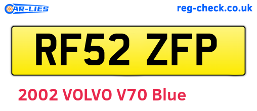 RF52ZFP are the vehicle registration plates.