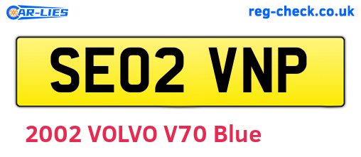 SE02VNP are the vehicle registration plates.