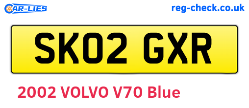 SK02GXR are the vehicle registration plates.