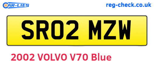 SR02MZW are the vehicle registration plates.