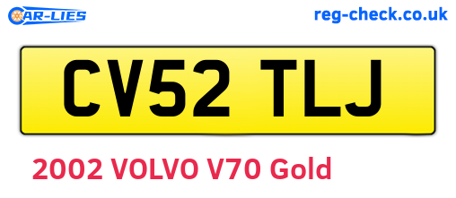 CV52TLJ are the vehicle registration plates.