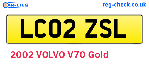 LC02ZSL are the vehicle registration plates.
