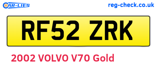 RF52ZRK are the vehicle registration plates.