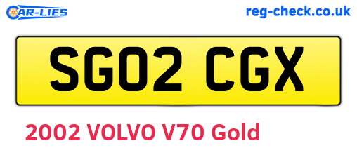 SG02CGX are the vehicle registration plates.
