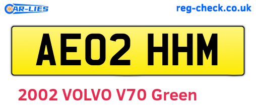 AE02HHM are the vehicle registration plates.