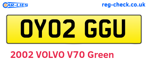 OY02GGU are the vehicle registration plates.