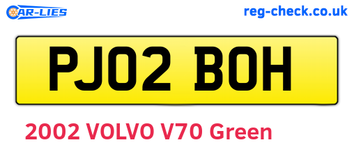 PJ02BOH are the vehicle registration plates.