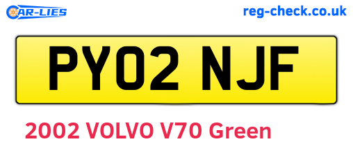 PY02NJF are the vehicle registration plates.