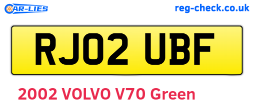 RJ02UBF are the vehicle registration plates.