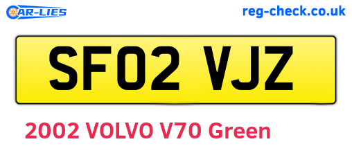 SF02VJZ are the vehicle registration plates.