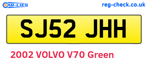 SJ52JHH are the vehicle registration plates.