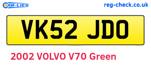 VK52JDO are the vehicle registration plates.