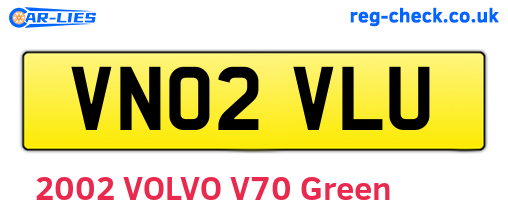 VN02VLU are the vehicle registration plates.