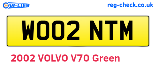 WO02NTM are the vehicle registration plates.